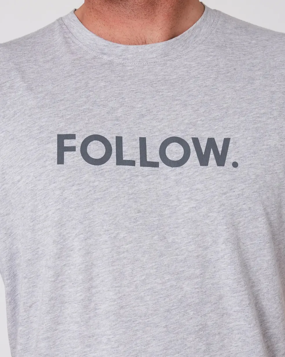 Follow Logo Tee - Heather Grey