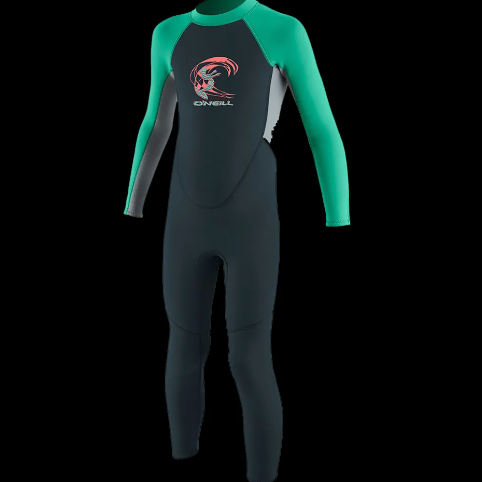 O'Neill Toddler Reactor II 2mm Back Zip Full Wetsuit - Slate/Coolgrey/Seaglass